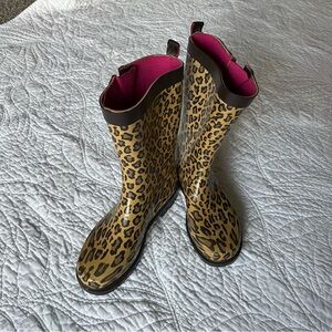 Capelli New York rain boots, animal print, size 7